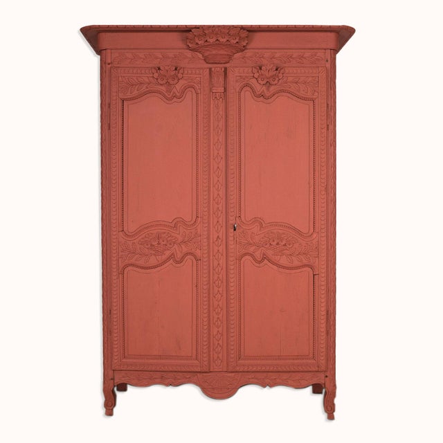 French Rhubarb Marriage Armoire For Sale - Image 10 of 10