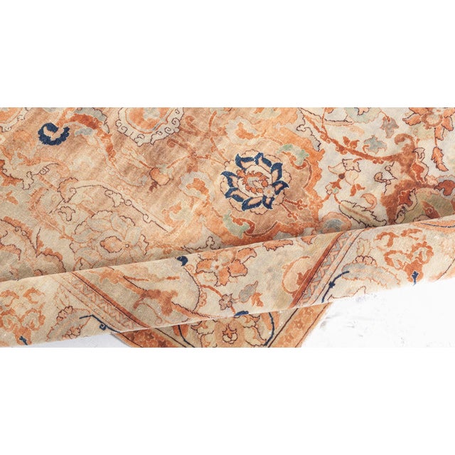 Early 20th Century Persian Tabriz Botanic Handmade Wool Rug For Sale In New York - Image 6 of 9