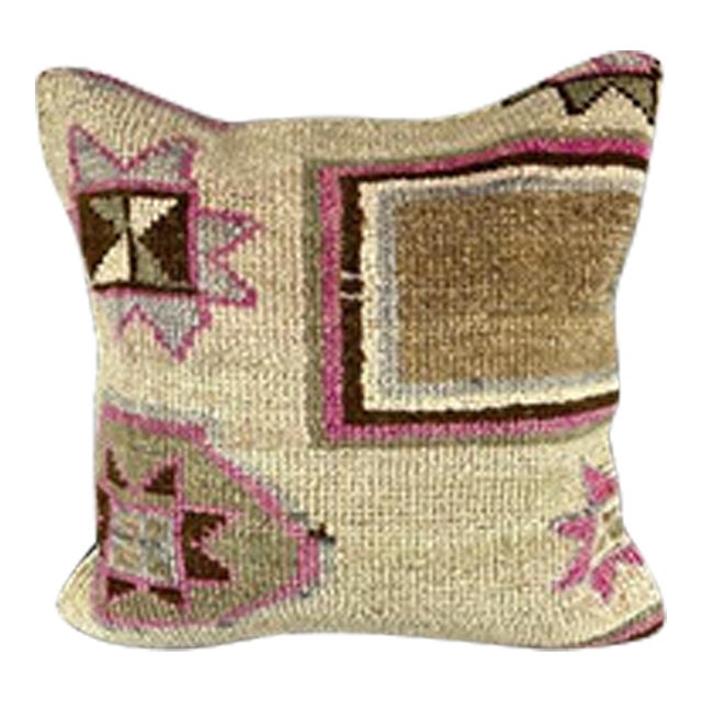 20 x 20 Rug Pillow Bosporus Velvet Turkish Pillow Cushion Cover For Sale
