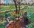 This gouache painting captures a serene hazelnut field, where gentle brushstrokes evoke the lushness of the landscape. The...