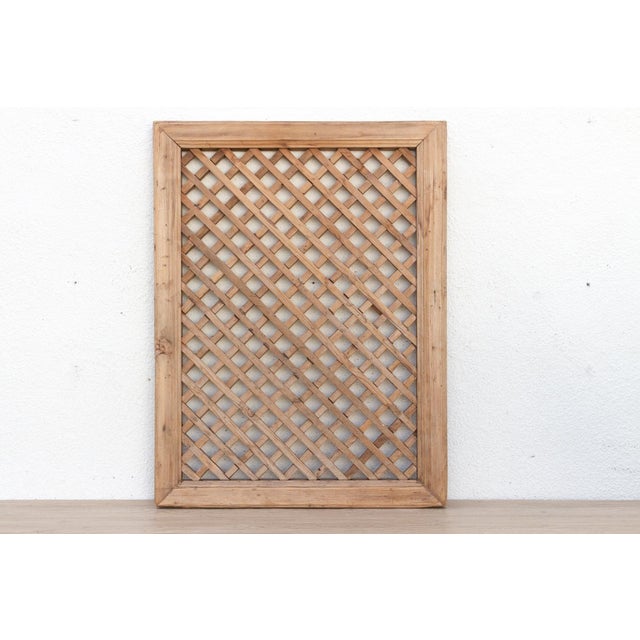 Asian Antique The Classic Grid, Antique Lattice Screen For Sale - Image 3 of 7