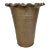 Vintage Gilt Scalloped Edge Terra Cotta Vase For Sale