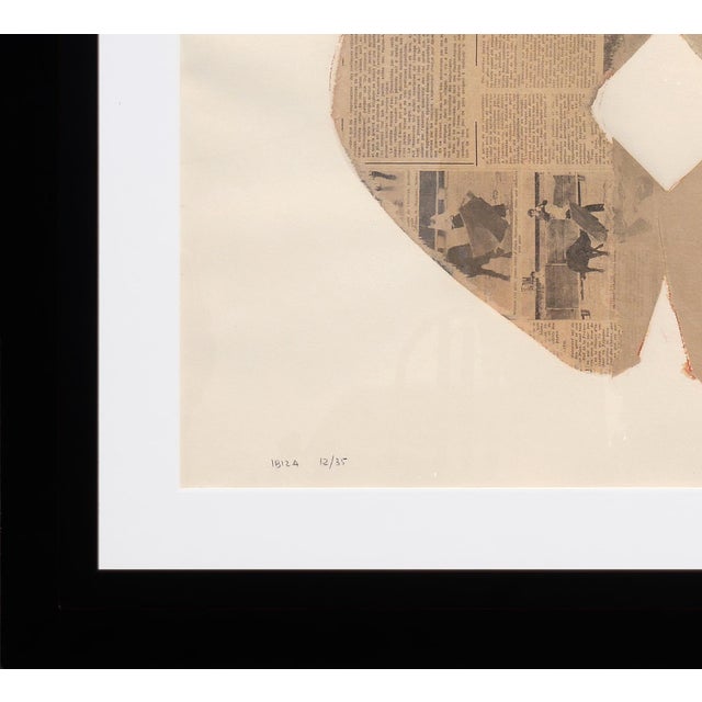 Sculpture Materials Conrad Marca-Relli "Ibiza" Brown and Neutral-Toned Abstract Minimalist News Print Collage Ed. 12/35, 1968 For Sale - Image 7 of 11