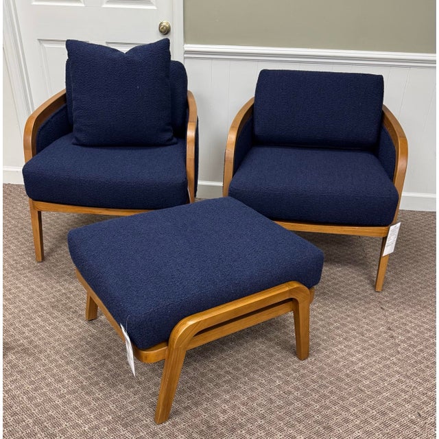 Retails: $18,000 The Baker McGuire Resort Schooner Lounge Chair Set with Matching Ottoman (Item MCO3552) combines relaxed...