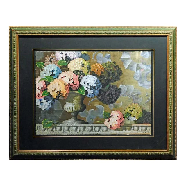 James Jensen "Sogno Di Fiori" Serigraph With Original Pastel Custom Green Framed For Sale
