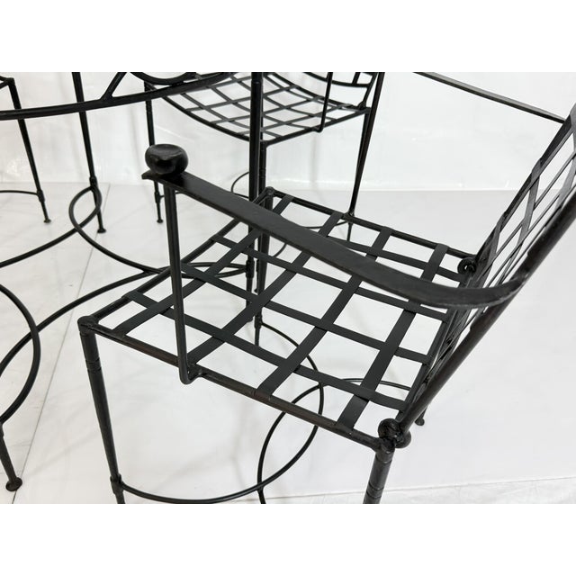Black Mario Papperzini for Janus Et Cie Iron Outdoor Dining Set, Table & 4 Chairs, Attributed For Sale - Image 8 of 18