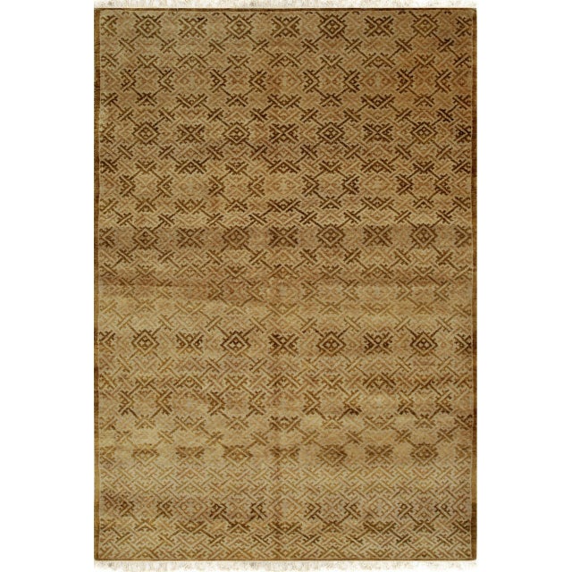 Textile 8x10 Willow Opulent Yellow Contemporary Geometric Hand Knotted Wool Carpet Rug For Sale - Image 7 of 7