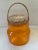 Vintage Post Modern Orange Color Glass Bottle With Cork Lid For Sale - Image 4 of 11
