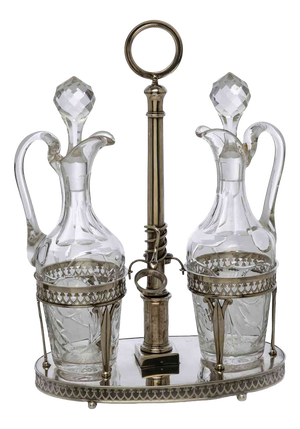 Brescian Silver Oil Cruet, 1812, Set of 3