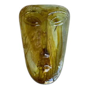 Erik Hoglund for Kosta Boda Attributed Glass Face Mask Sculpture