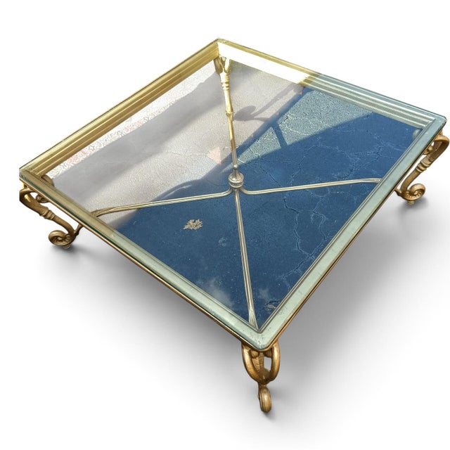 Metal Elevate Your Living Space With the Maison Jansen Ultimate French Mid-Century Luxury Coffee Table 1970s For Sale - Image 7 of 10