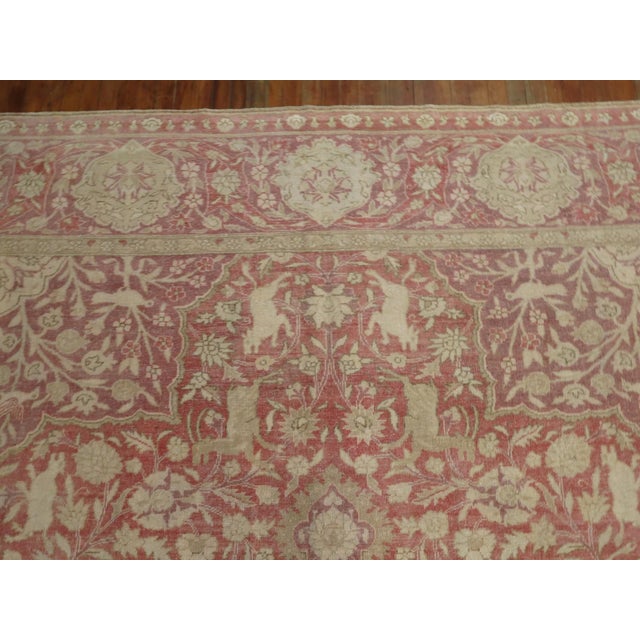 Early 20th Century Lavender Rose Turkish Pictorial Rug - 9'11" x 12'10" For Sale - Image 10 of 12