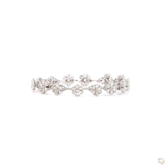 Metal 5.15 Carat Rose Cut Diamond Gold Bracelet For Sale - Image 7 of 9