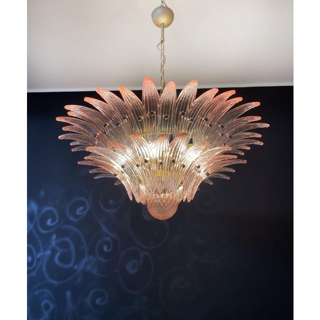 Pink Murano Chandelier with Pink Palmette Glasses, 1990s For Sale - Image 8 of 18