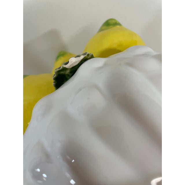 Vintage Majolica Lemon Topiary on Pedestal Bowl From Portugal For Sale - Image 13 of 16