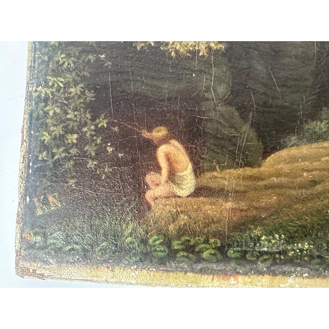 Landscape with a Boy, Oil on Canvas, 1891 For Sale - Image 6 of 10