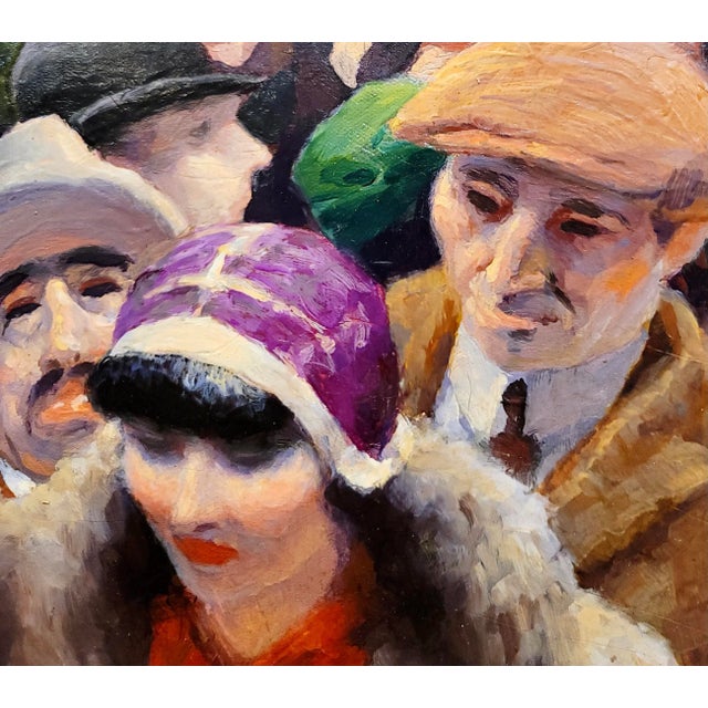1930s James Chapin -1930s New York Subway Riders- Oil Painting For Sale - Image 5 of 10