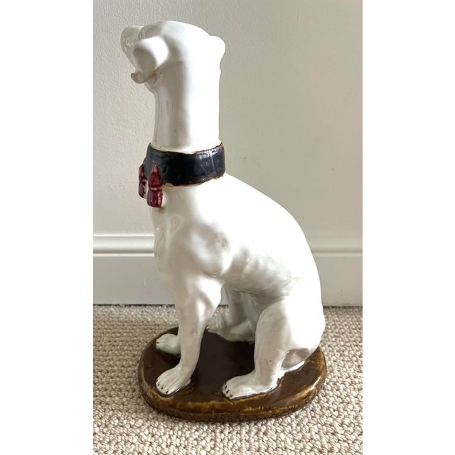 Mid Century Glazed Whippet Dog Statue For Sale - Image 4 of 11
