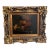 Mid 20th Century Brown Rooster Painting in Ornate Gold Frame For Sale