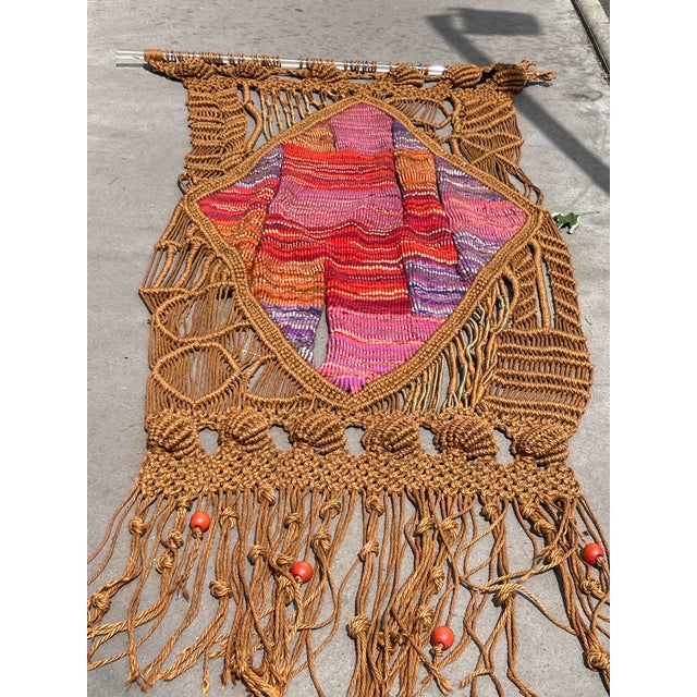 Handmade Wool and Rope Tapestry, 1970s For Sale - Image 13 of 16
