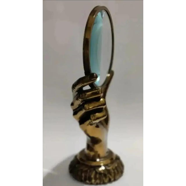 Maitland-Smith Figural Hand Shaped Desktop Magnifying Glass For Sale - Image 9 of 12