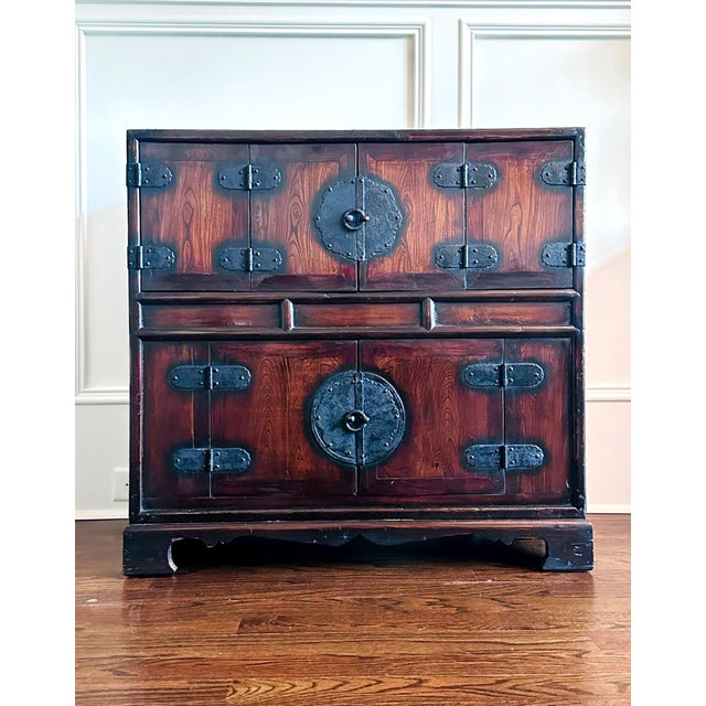 19th Century Rare Antique Korean Scholar Two-Level Book Chest Joseon Dynasty For Sale - Image 5 of 12