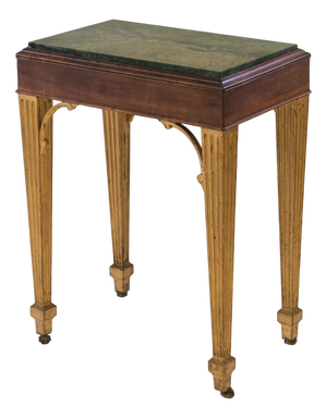 Small Early 19th Century Green Alps Marble, Mahogany and Gilt Console Table