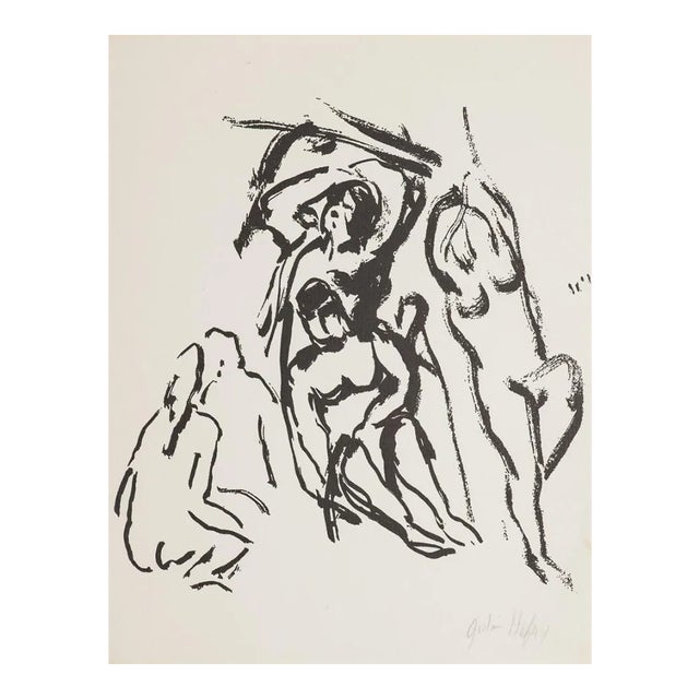 Oil on Paper, 20th Century For Sale