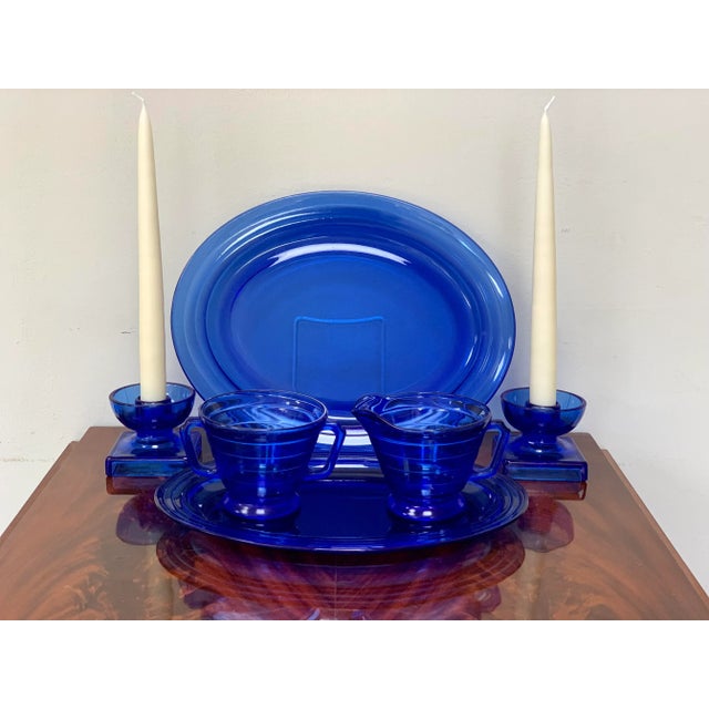 Glass 1930s Hazel Atlas Moderntone Glass - Set of 6 For Sale - Image 7 of 7