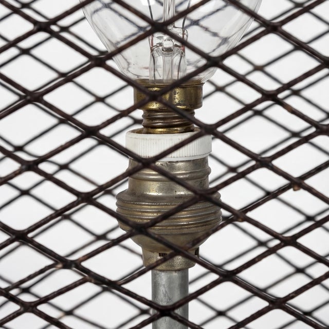 Metal Vintage Table Lamp in the style of Mathieu Matégot, 1950s For Sale - Image 7 of 13