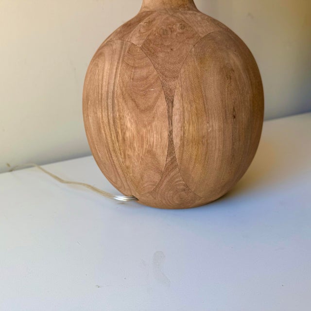 Wood Mid 20th Century Teardrop Mango Wood Table Lamp For Sale - Image 7 of 11