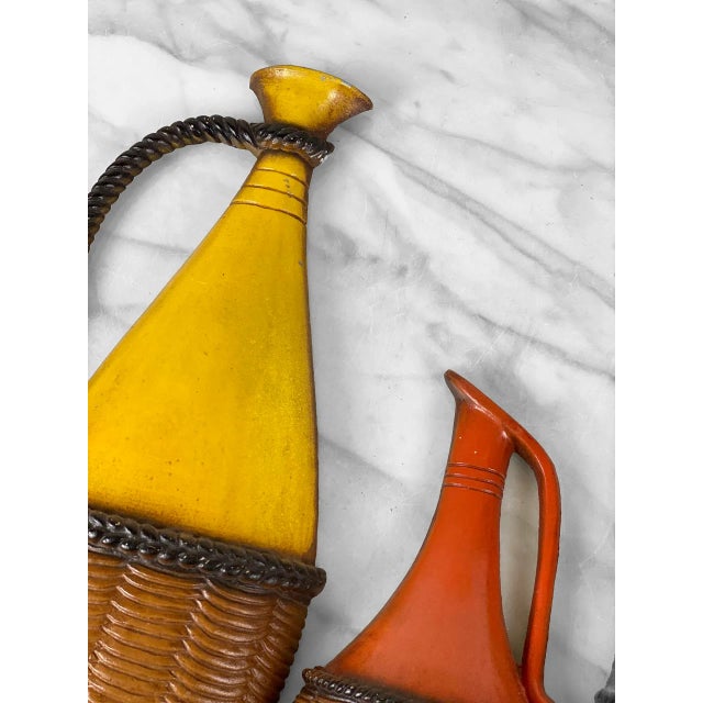 Mid-Century Modern Kitchen Ewer Bottle Wall Hanging Sculptures - Set Of For Sale - Image 4 of 8