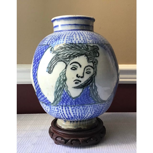 Persian Antique Rare 18th Century Zand Dynasty Porcelain Persian Vase For Sale - Image 3 of 12
