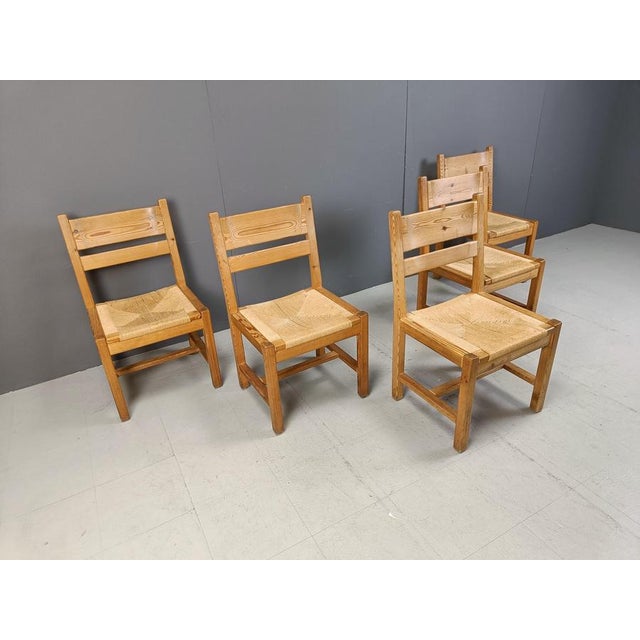 Pine Wood Dining Chairs from GM Mobler, 1960s, Set of 5 For Sale - Image 9 of 16