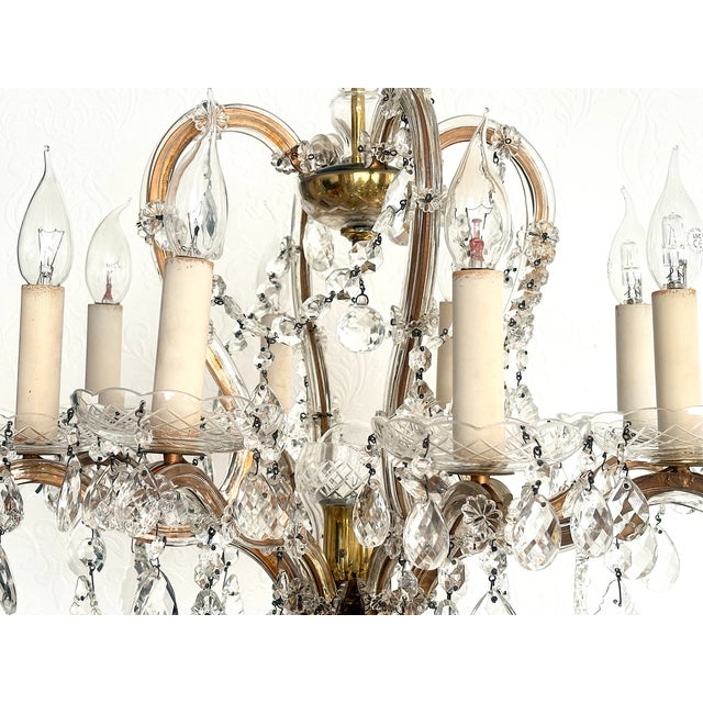 Metal Vintage Italian Maria Theresa Chandelier, 1940s For Sale - Image 7 of 18