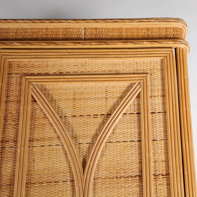 Rattan and Raffia Wardrobe, 1970s For Sale - Image 6 of 15