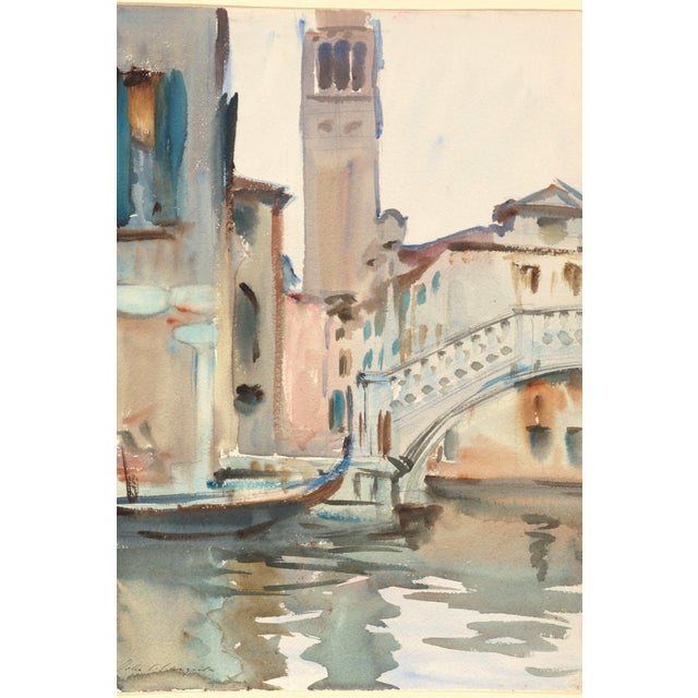 Rialto Bridge, Venice by John Singer Sargent, Vintage Art Print, 32" X 48" For Sale
