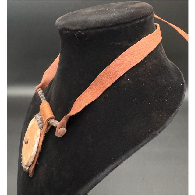 Metal 1970s Himba Tribe Necklace, Leather, Shell, Iron For Sale - Image 7 of 15