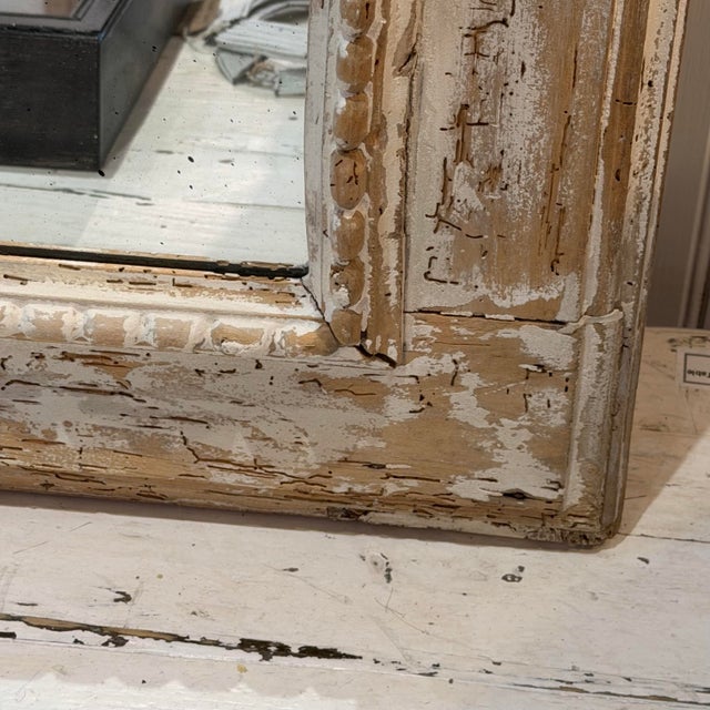 Large French Pine Mirror With Old Glass For Sale - Image 9 of 9