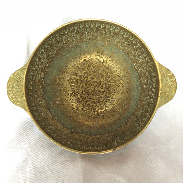 Indian Brass Etched Bowl Chairish
