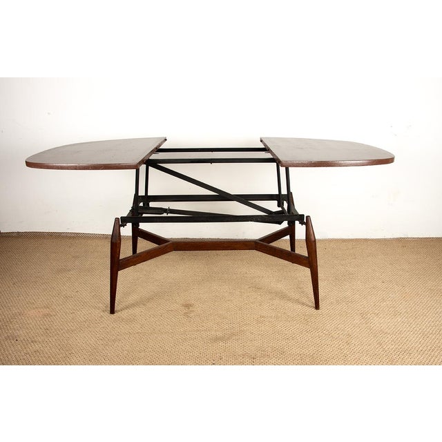 Danish Table in Teak and Brown Lacquered Wood, 1960 For Sale - Image 4 of 18