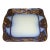 1880s Antique Victorian Staffordshire Flow Blue & Copper Luster Shell/Seaweed Square Plate For Sale
