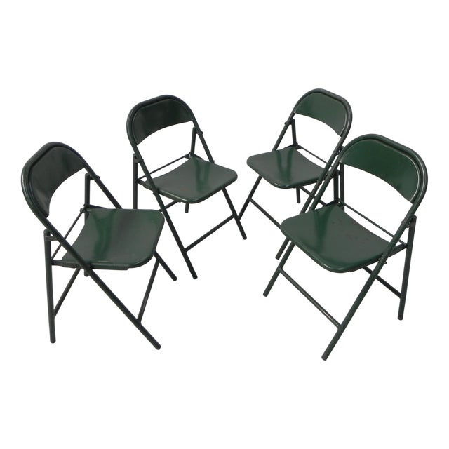 Industrial Steel Du-Al Folding Chairs from Dare Inglis, 1960s, Set of 4 For Sale