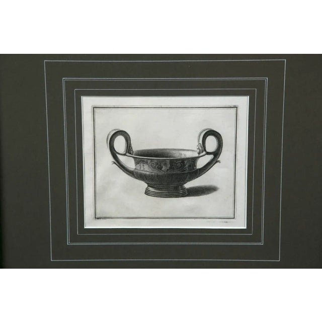 Neoclassical Framed Etching, Neoclassical Vessel, 19th Century For Sale - Image 3 of 6