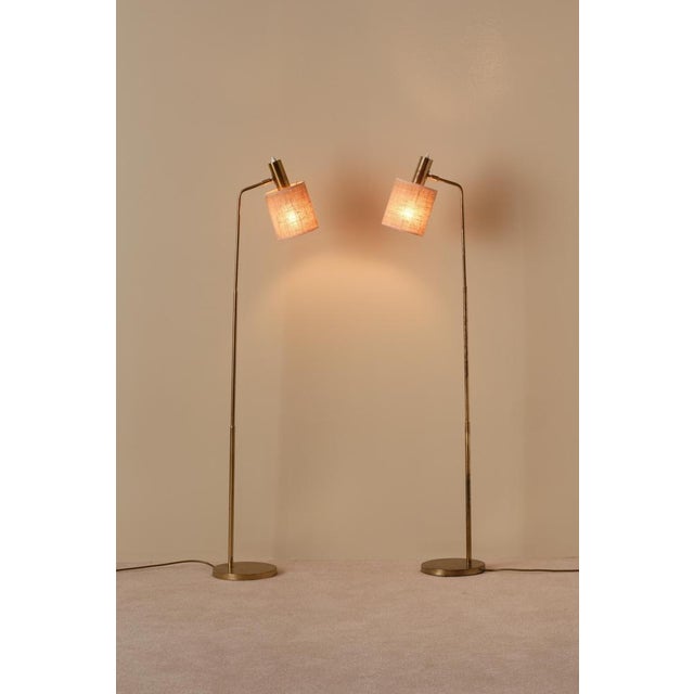 Bergboms Brass Floor Lamps from Bergboms, Sweden, 1960s, Set of 2 For Sale - Image 4 of 9