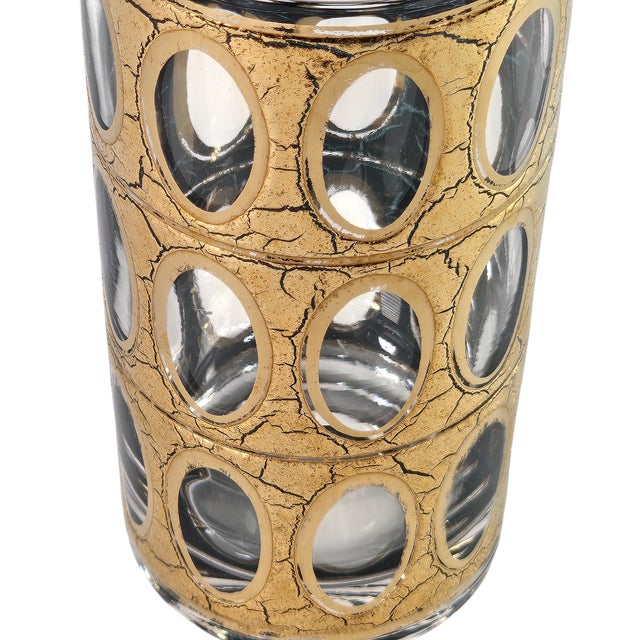Vintage Culver Pisa Gold Crackle Highball Glasses, Set of 7 For Sale - Image 4 of 11