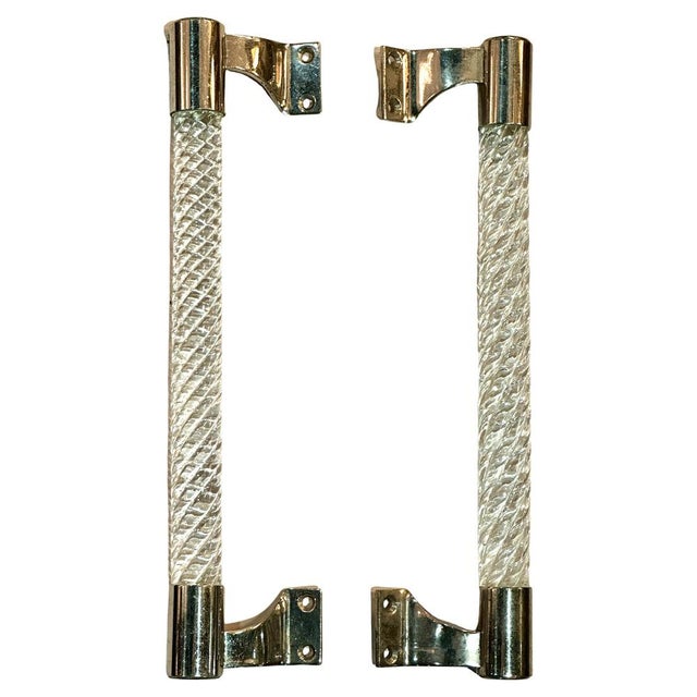 Murano Clear Glass Door Handles by Ercole Barovier for Barovier & Toso, 1960s, Set of 2 For Sale - Image 11 of 11