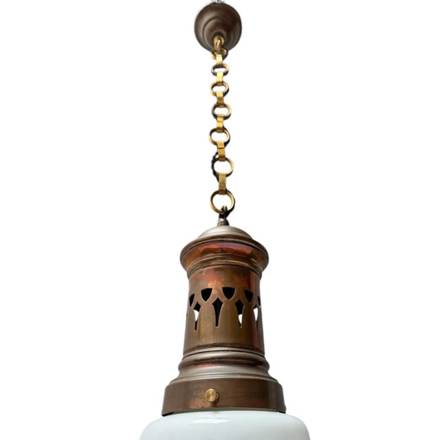 Large Arts & Crafts Pendant Light in the style of Peter Behrens, 1900s For Sale - Image 10 of 11