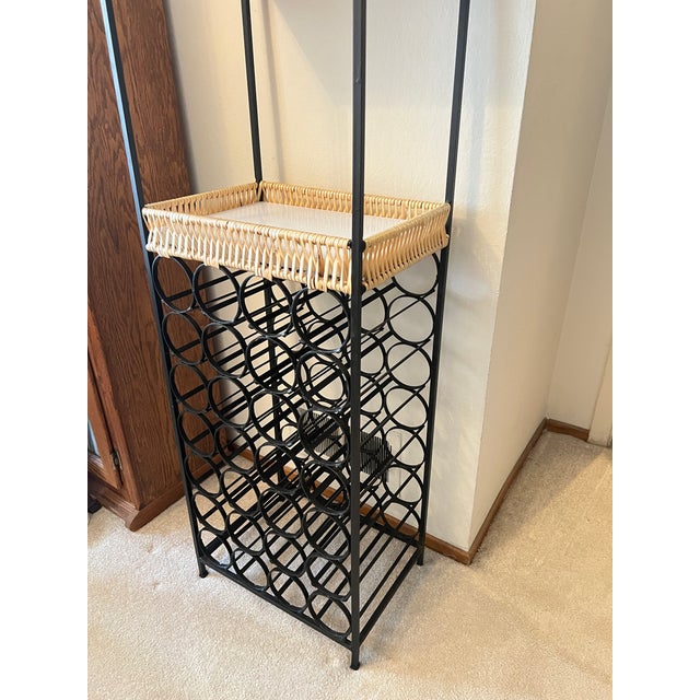 Although used this Wine Rack is in exceptional Condition, heavy iron, made for many bottles of wine, one of two shelves,...