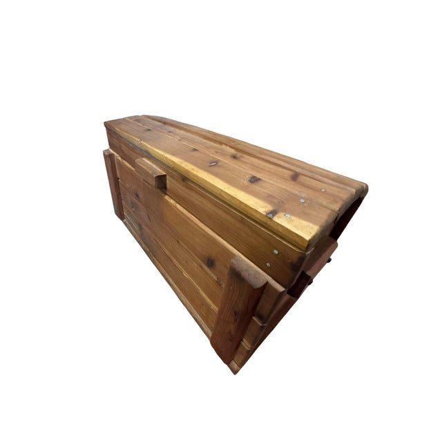 Farmhouse Vintage Handcrafted Keepsake Chest Box W/Lift Top Lid For Sale - Image 3 of 8